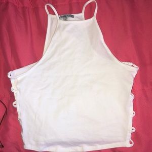 Charolette Russe Cropped Halter Top.